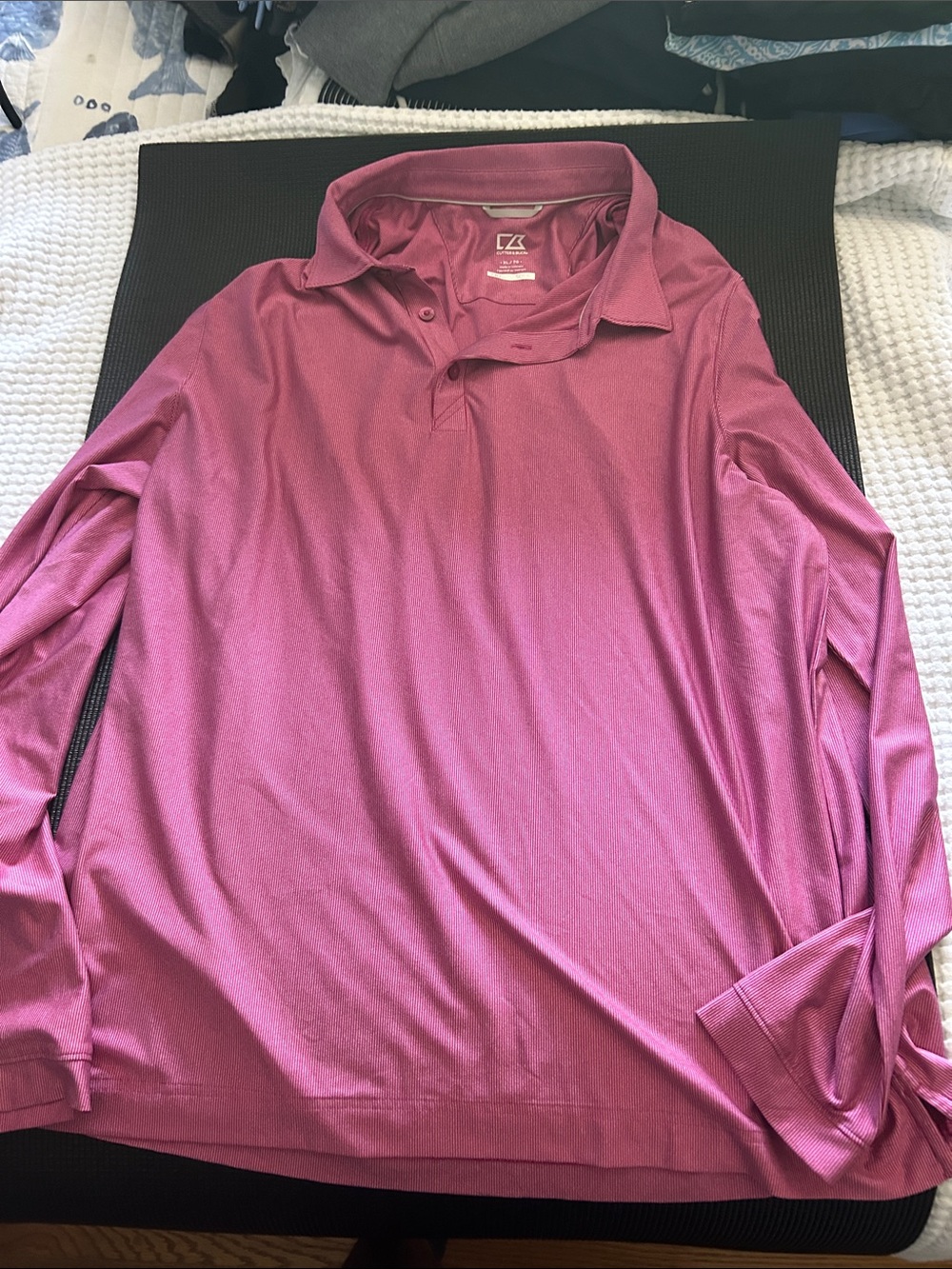 Cutter & Buck Long-Sleeve Polo in Rose